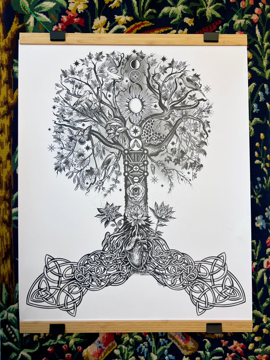 Cosmic Tree of Life: She of a Thousand Stars (Black & Grey Edition)